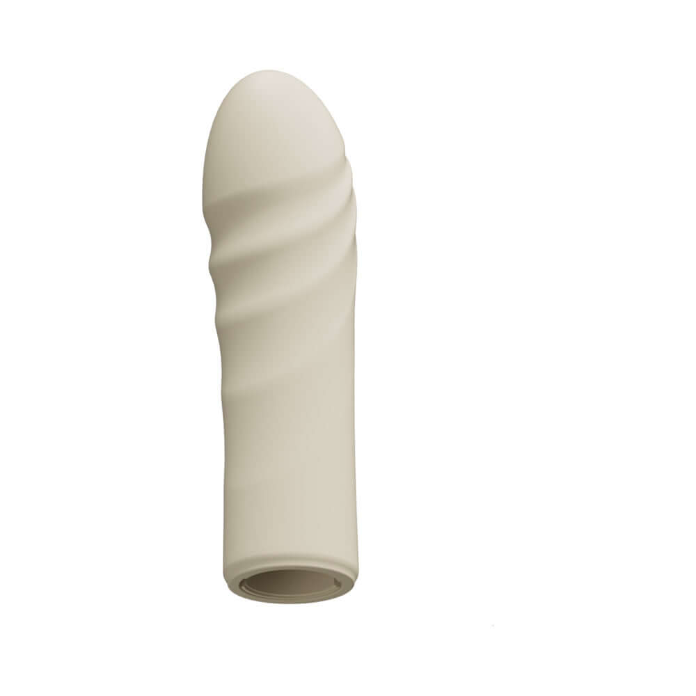 Lovense Spinel Thrusting Vibrating Dildo on a white background showcasing its smooth design and texture.