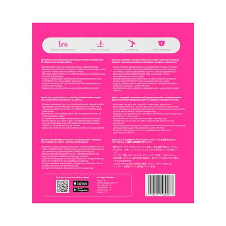 Back packaging of Lovense Spinel Thrusting Vibrating Dildo, showcasing features and specifications.