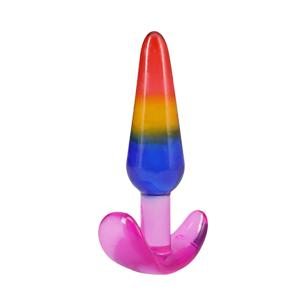 Crystal Jellies Anal Trainer Set S M L Rainbow - colorful tapered plug for anal exploration and comfort.