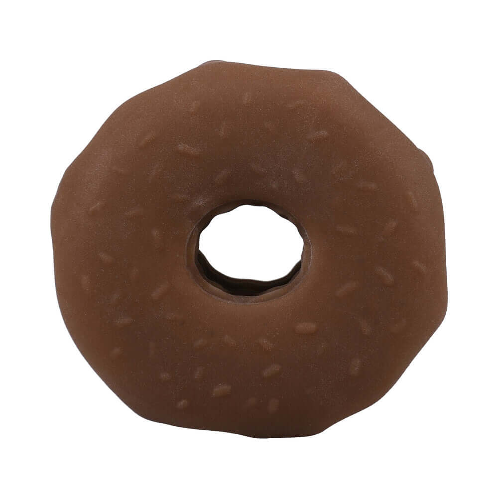 GoodHead Chocolate Donut Blowjob Set open-ended donut stroker in chocolate color, designed for pleasure and enjoyment.