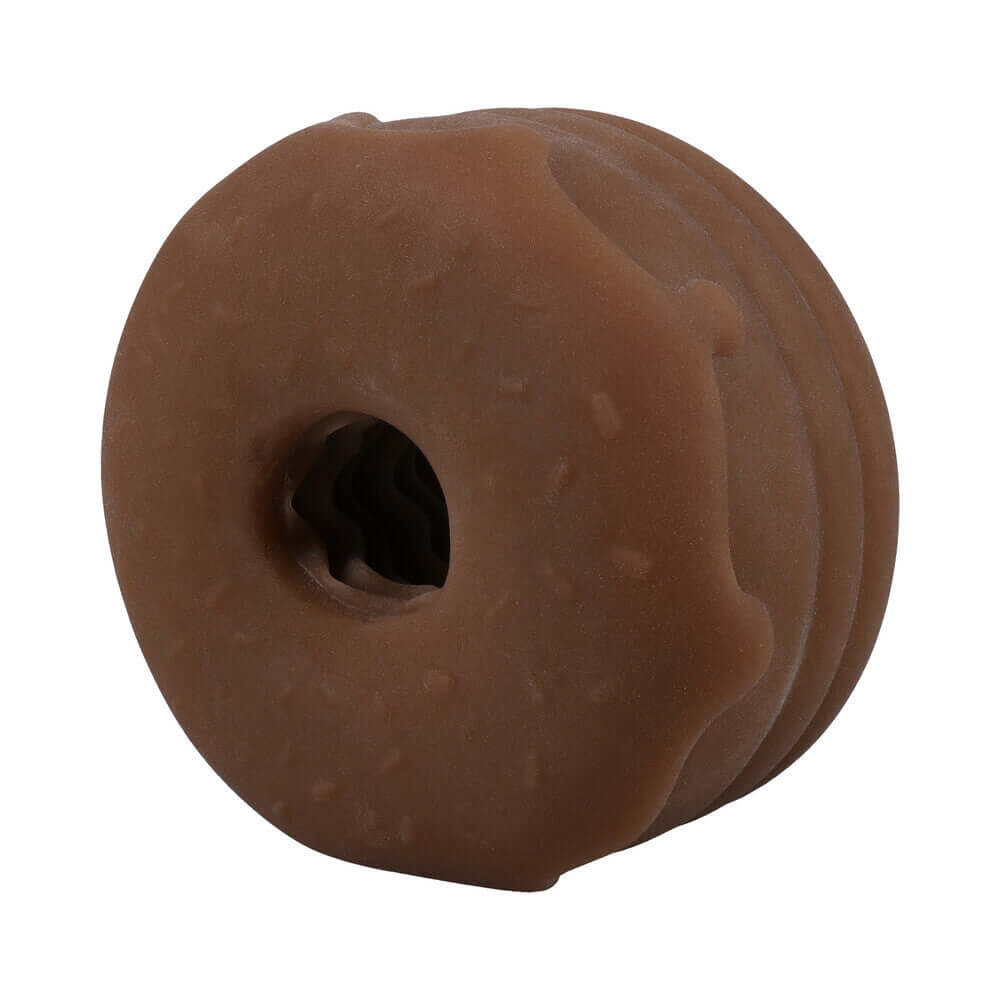 GoodHead Chocolate Donut Blowjob Set, donut stroker in chocolate color, crafted from ULTRASKYN for pleasure.