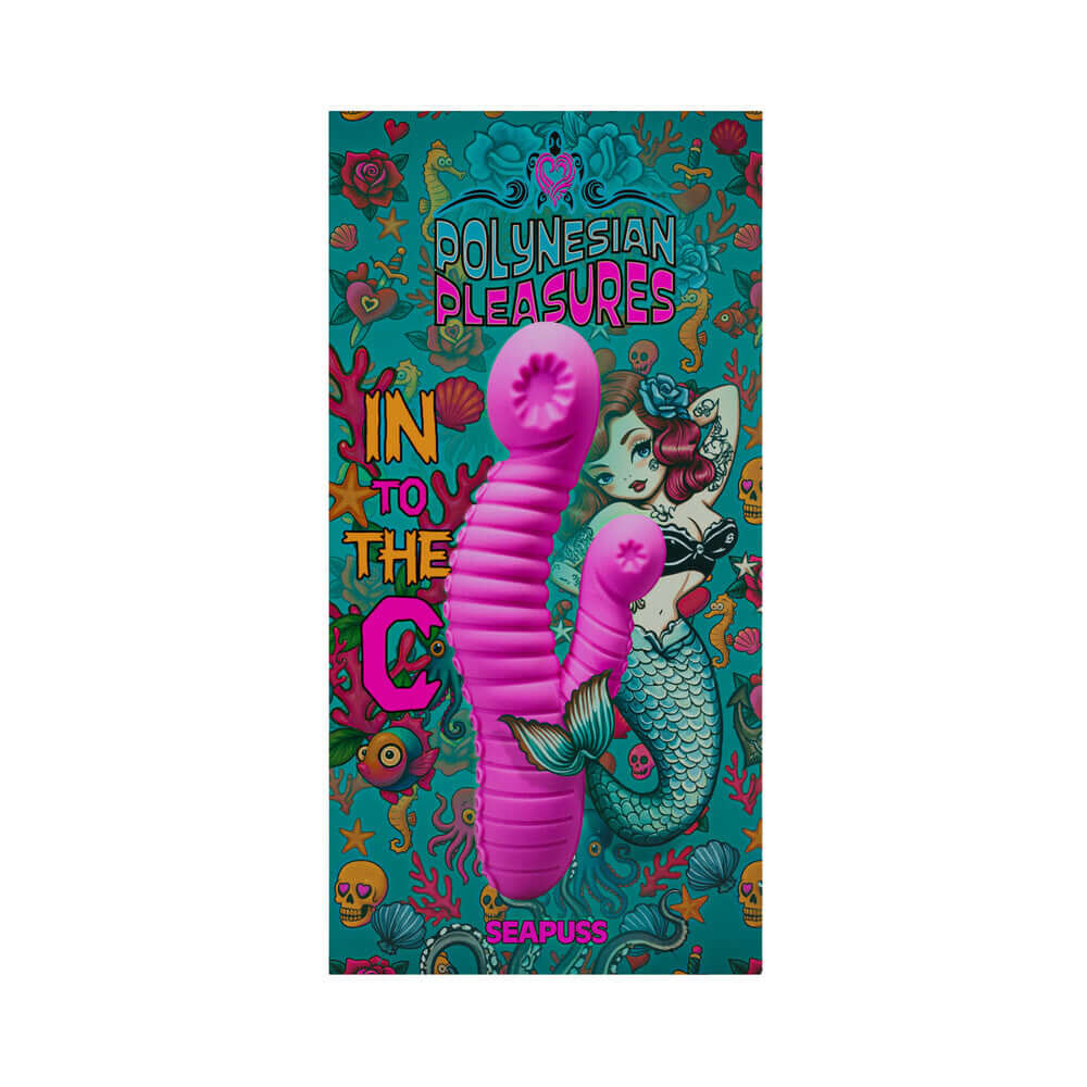 Polynesian Pleasures Into The C Seapuss Purple vibrator showcasing a sleek design and vibrant colors.