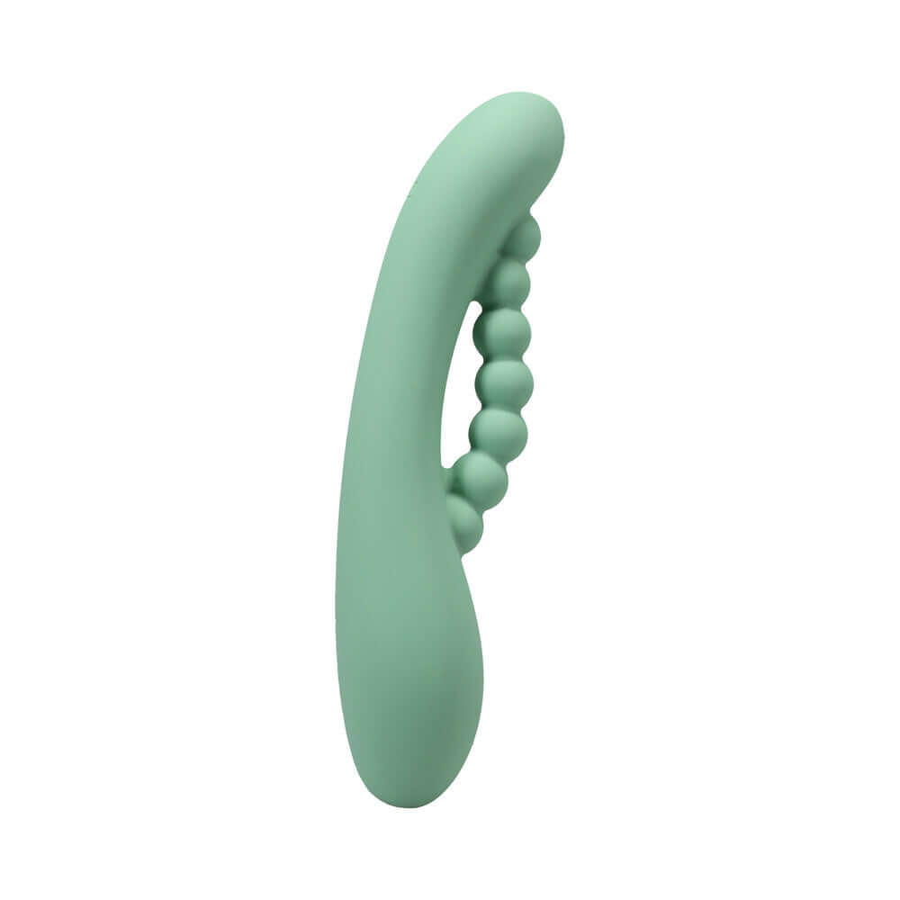 Polynesian Pleasures Into The C Kakui Me Kelp Green vibrator with sculpted design and soft silicone body.