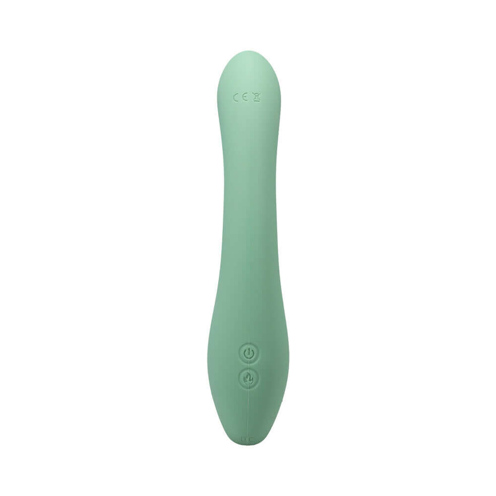 Polynesian Pleasures Into The C Kakui Me Kelp Green vibrator with a smooth silicone body and rounded head.
