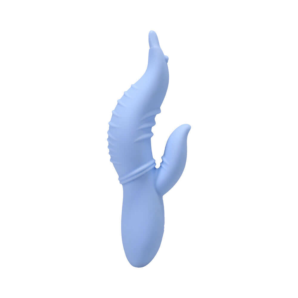 Polynesian Pleasures Into The C Seahorse Siren Maui Blue vibrator in an elegant seahorse-inspired shape.