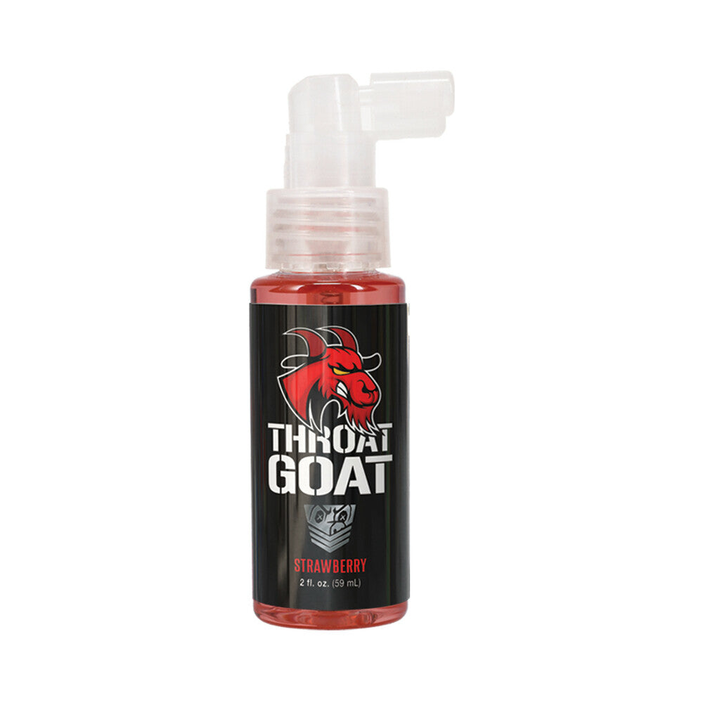 Fort Troff Throat Goat Strawberry 2 Oz bottle, designed for smoother oral pleasure with a sweet strawberry flavor.