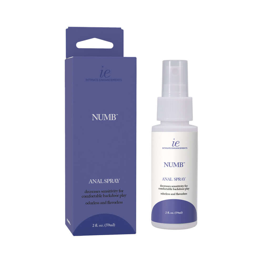 Intimate Enhancements Numb Anal Numbing Spray 2 Oz with packaging for comfortable anal play.