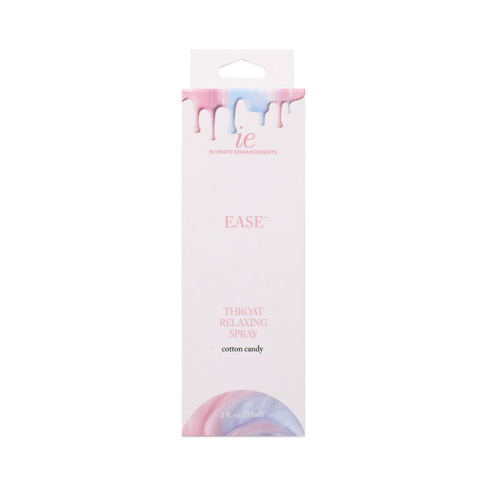 Ease Throat Relaxing Spray Cotton Candy 2 Oz packaging with vibrant colors and playful design.