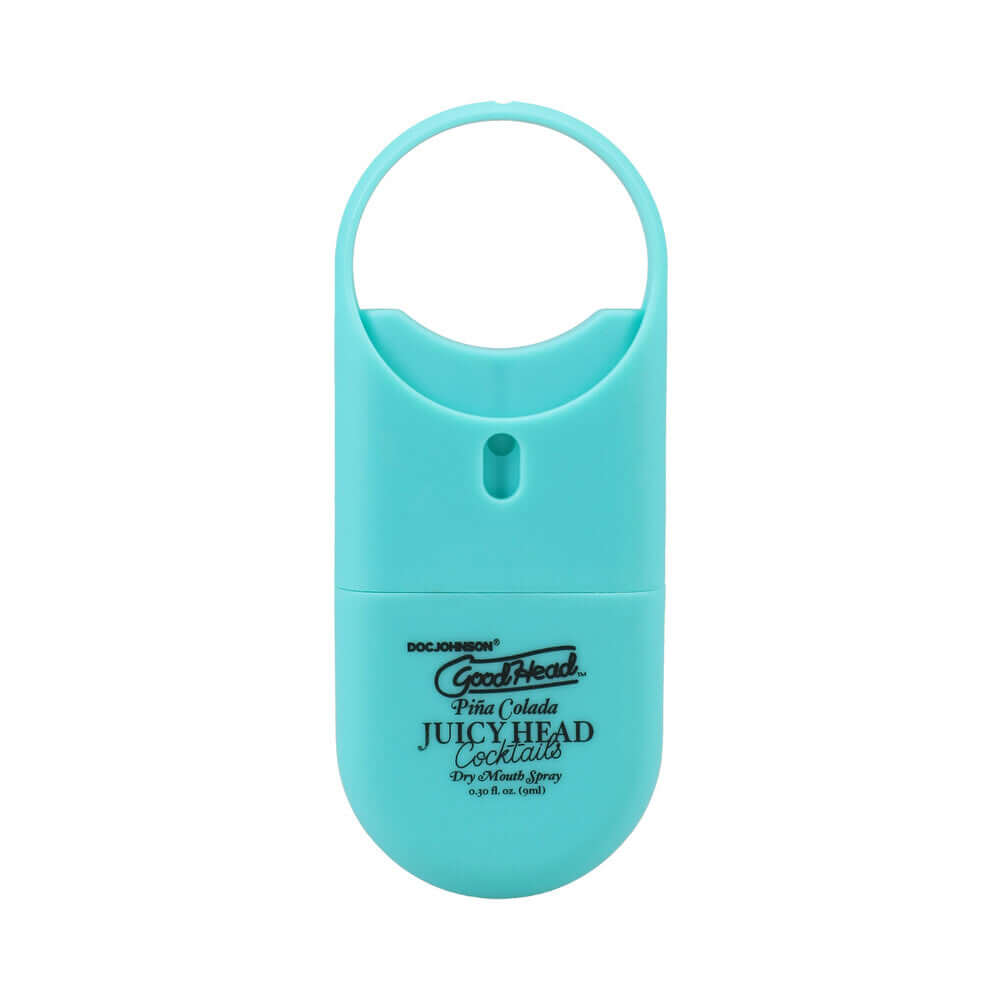 GoodHead Juicy Head Cocktails Dry Mouth Spray To-Go Piña Colada in a teal container for refreshing moisture.