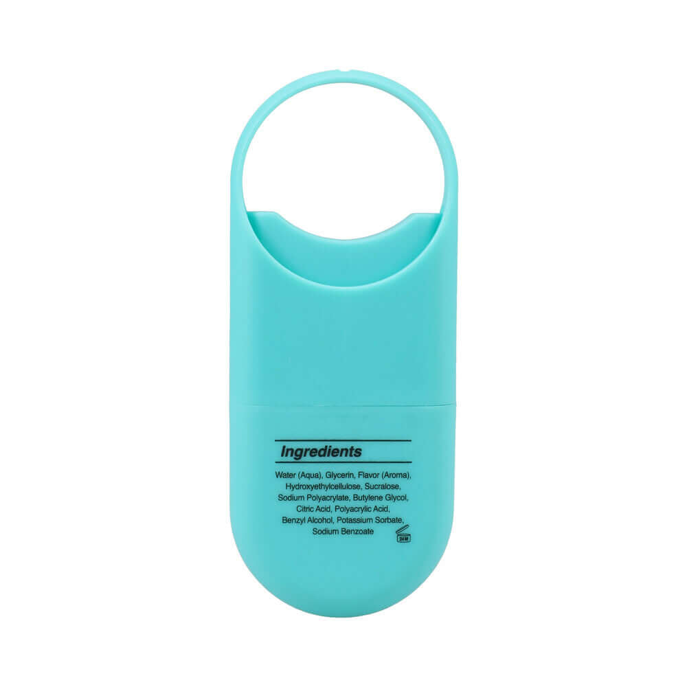 GoodHead Juicy Head Cocktails Dry Mouth Spray To-Go Piña Colada bottle with ingredient list on label.