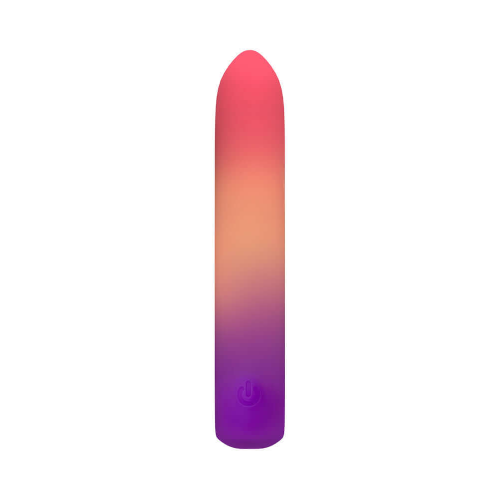 Play With Me Sunset Passion Rechargeable Vibrator in gradient pink to purple finish, designed for targeted stimulation.