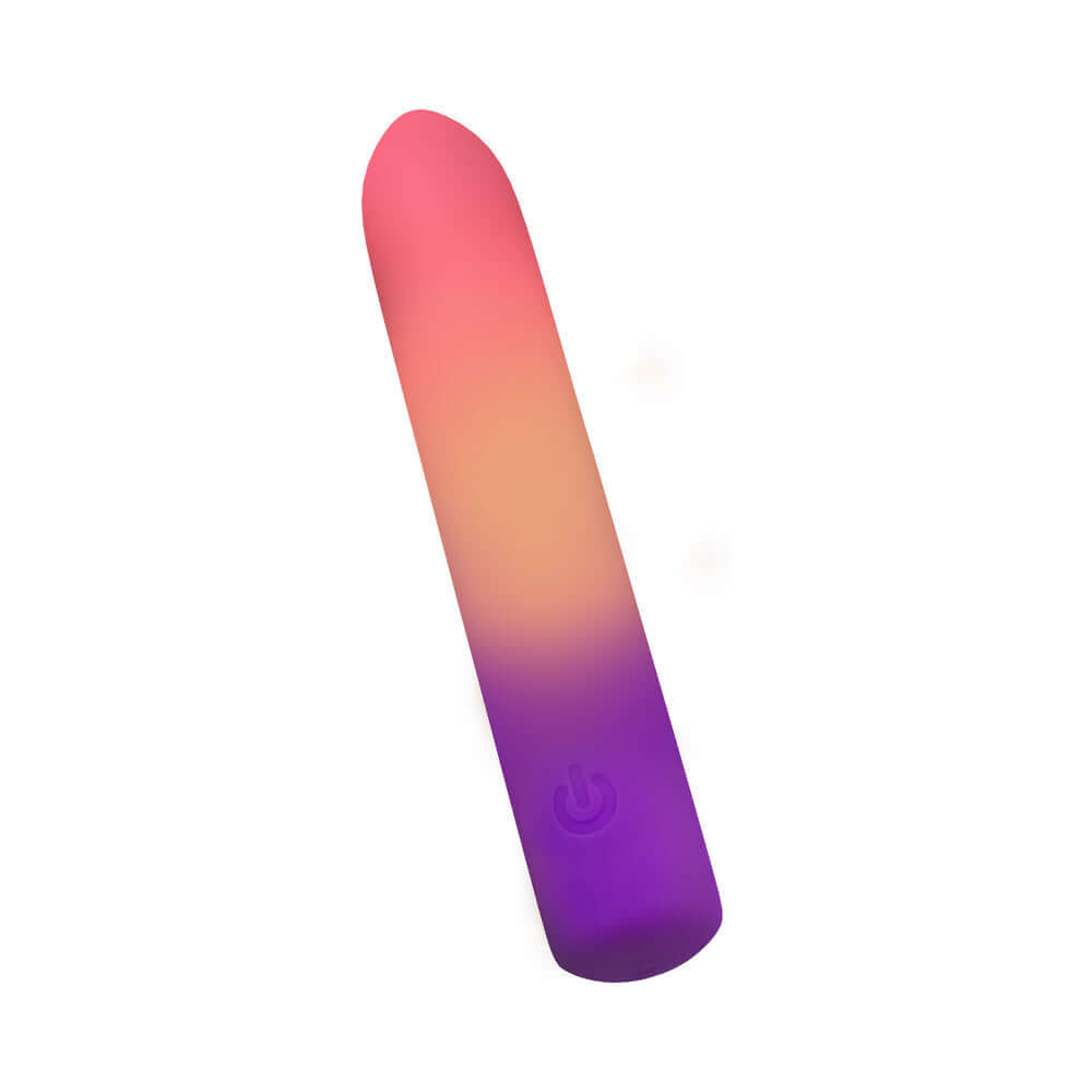 Play With Me Sunset Passion Rechargeable Vibrator in gradient pink to purple design, perfect for targeted stimulation.