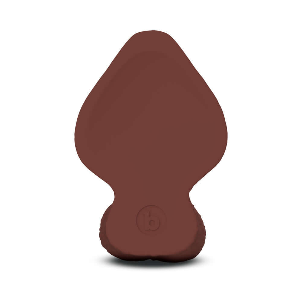 b-Vibe Slipskin Realistic Silicone Dildo 6 inch Girthy Brown showing the textured silicone design in brown color.