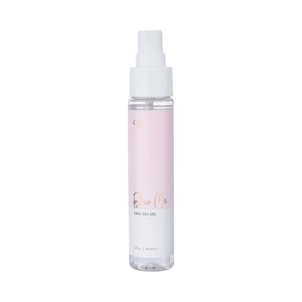 CG Blow Me Oral Sex Gel Cotton Candy 2 Oz in a sleek spray bottle for sweet pleasurable experiences.