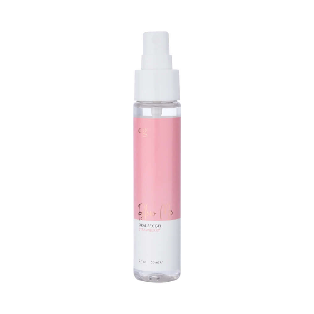 CG Blow Me Oral Sex Gel Strawberry 2 Oz bottle with pink label, perfect for enhancing oral pleasure.