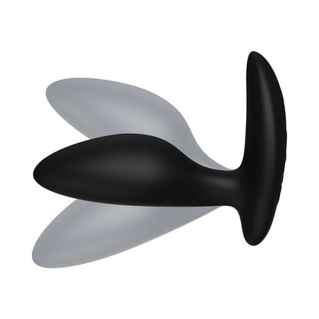 We-Vibe Ditto Plus Remote Control Vibrating Anal Plug Black showing its tapered design and smooth surface.
