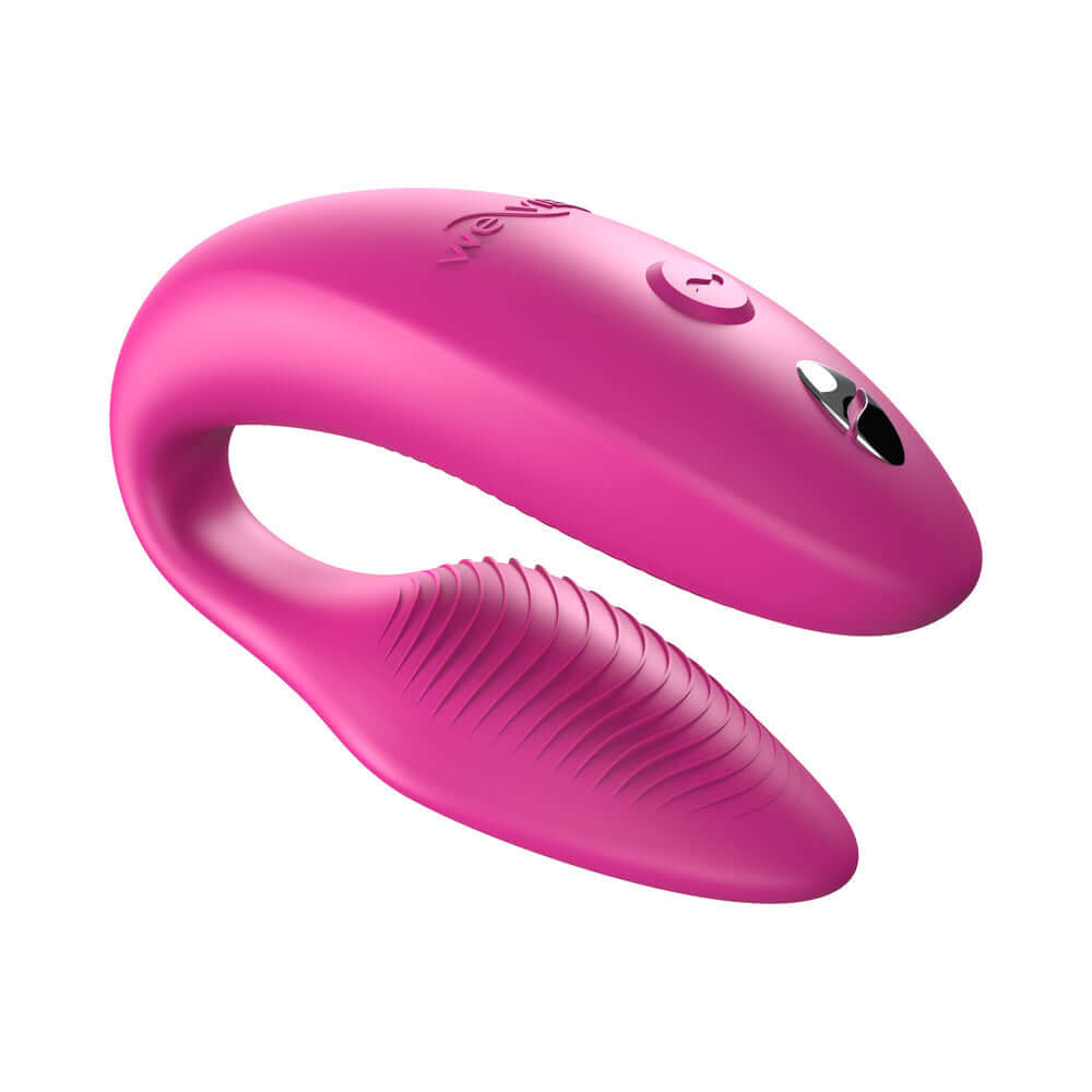 We-Vibe Sync 2 Remote Control Couples Vibrator Rose in vibrant pink color showing ergonomic design for couples.