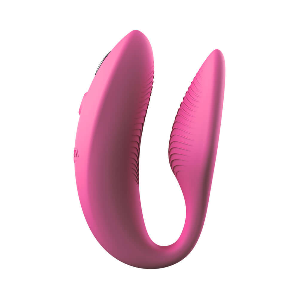 We-Vibe Sync 2 Remote Control Couples Vibrator Rose in pink color with adjustable design for shared pleasure.