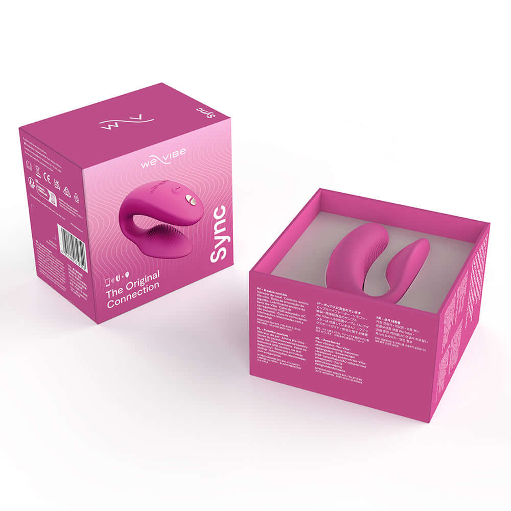 We-Vibe Sync 2 Remote Control Couples Vibrator Rose packaging with product inside.