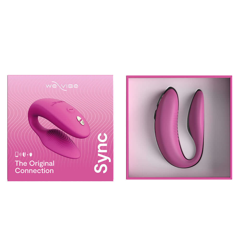 We-Vibe Sync 2 Remote Control Couples Vibrator Rose in packaging, showcasing its unique design and features.