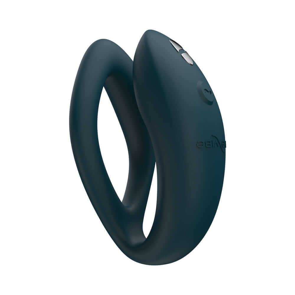 We-Vibe Sync O Remote Control Couples Vibrator Velvet Green side view showcasing its flexible design.