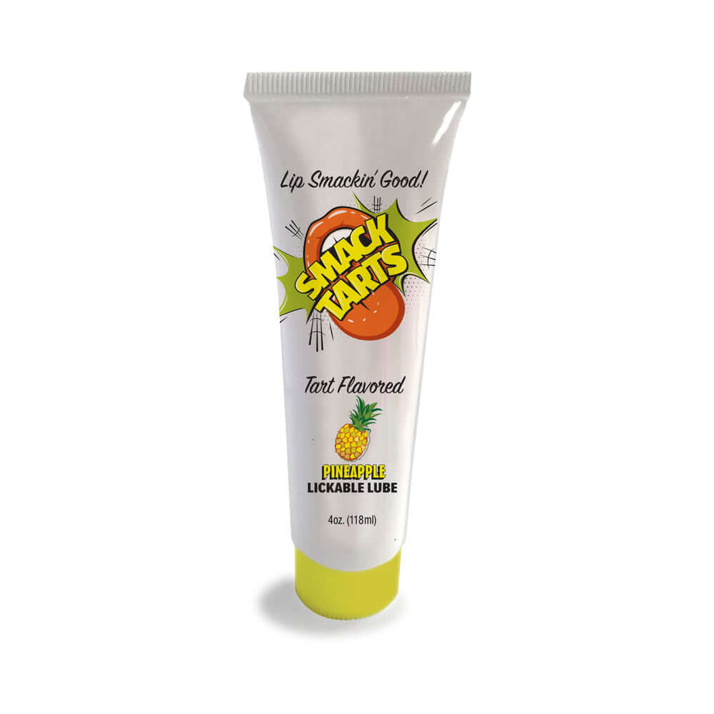 Smack Tarts Lickable Lube Sour Pineapple 2 Oz tube featuring vibrant design and pineapple flavor.