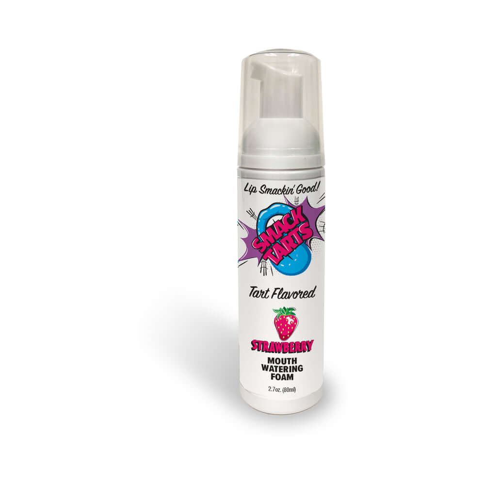 Smack Tarts Mouthwatering Foam Sour Strawberry 2.7 Oz bottle with vibrant label and foam dispenser.