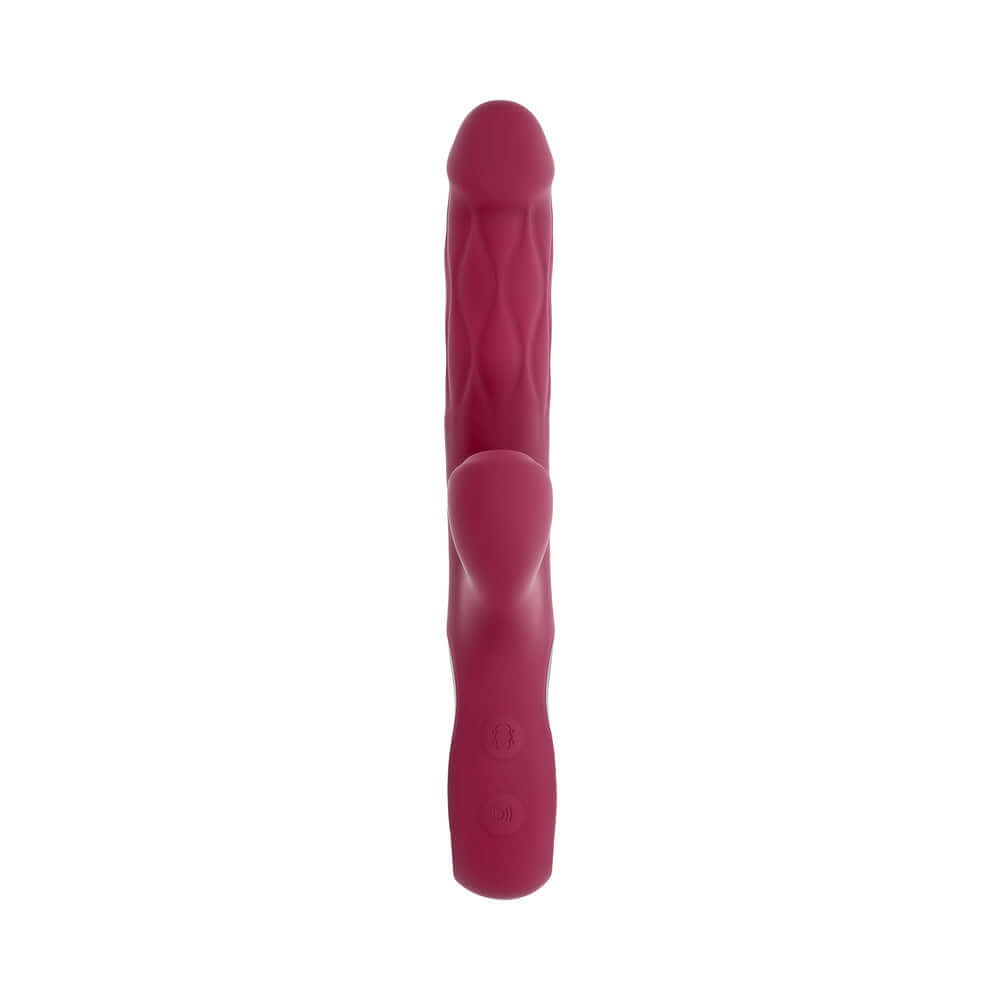 Evolved Bursting With Pleasure Vibrator Burgundy featuring dual-action design and textured surface for ultimate satisfaction.