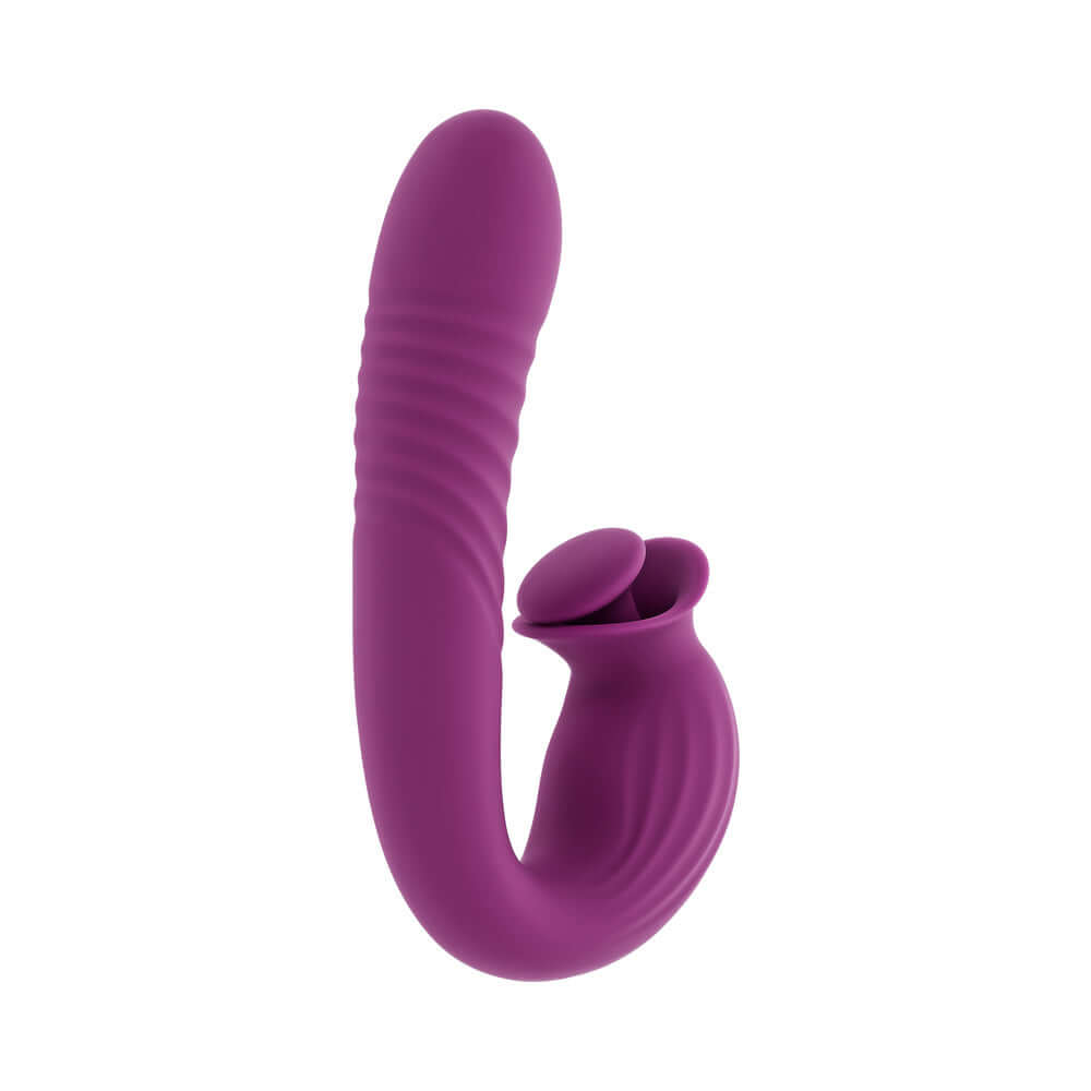 Evolved Deep Ecstasy Wild Aster G-spot Clitoral Stimulation vibrating device in vibrant purple color.