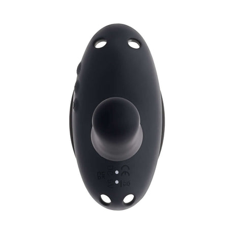 Evolved Come Closer G-spot Massager with Remote Black, top view showing design and controls.