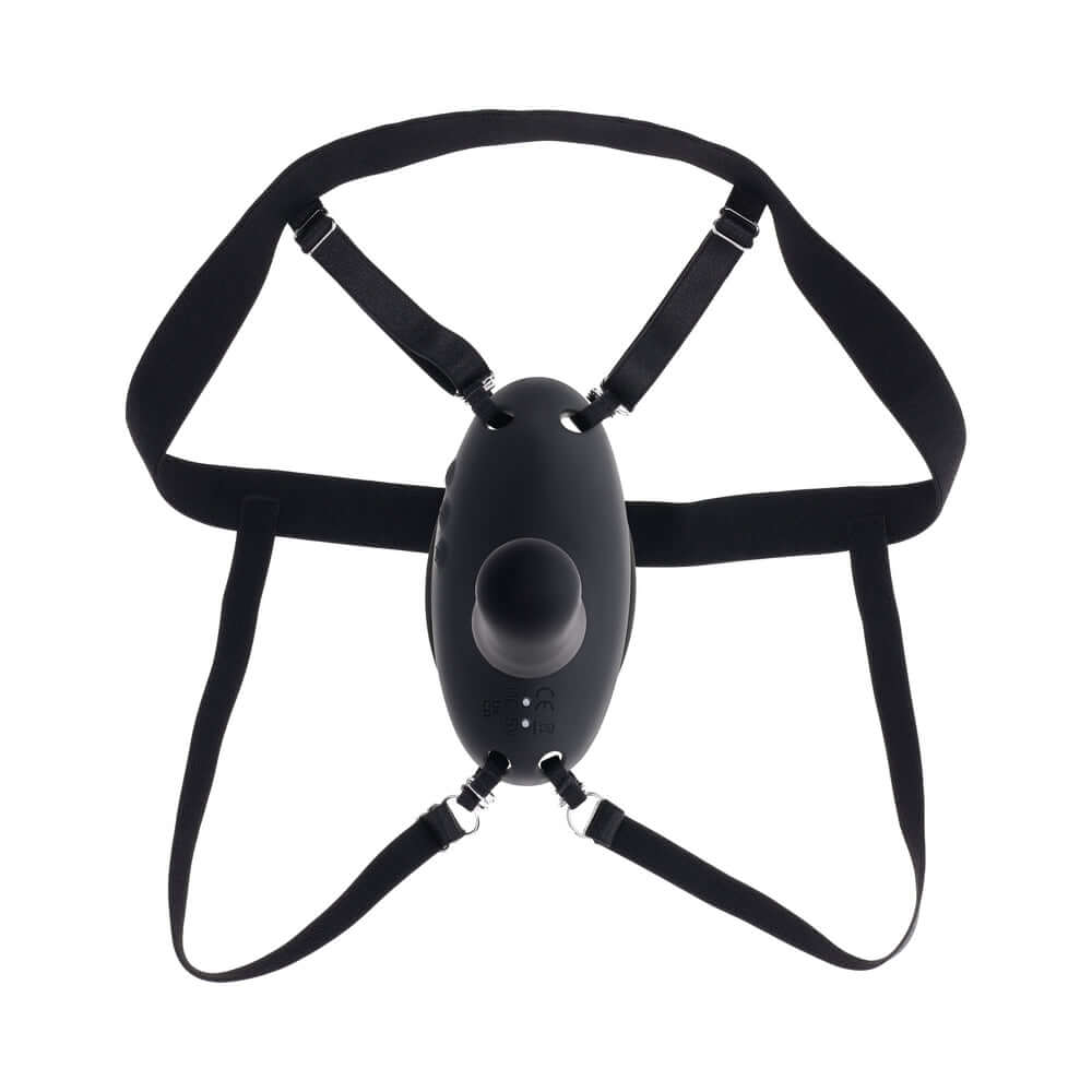 Evolved Come Closer G-spot Massager with Remote Black, a wearable vibrator designed for hands-free use.