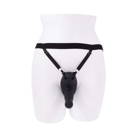 Evolved Come Closer G-spot Massager with Remote Black displayed on a mannequin.