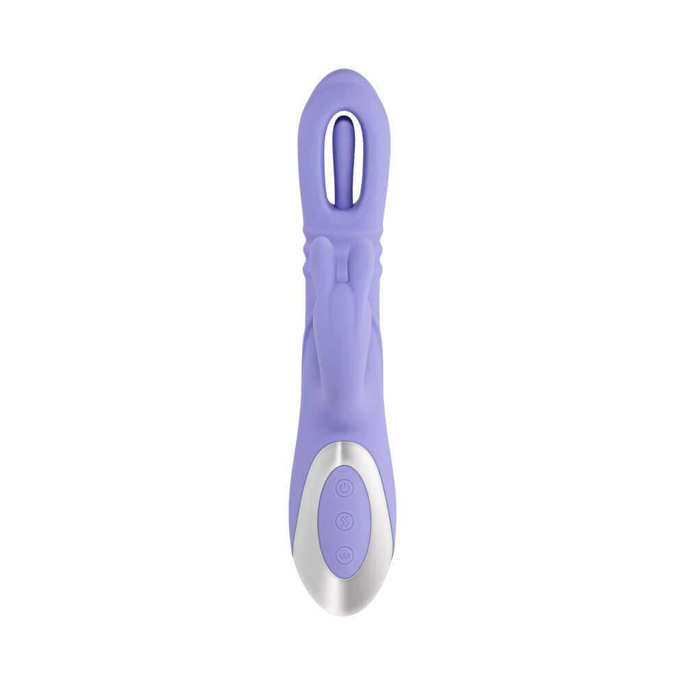 Playboy Tap Me In Rabbit Vibrator Lilac, a dual-action vibrator for G-spot and clitoral stimulation.