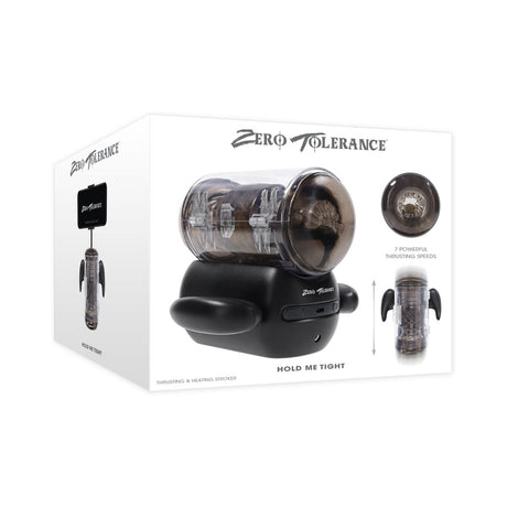 Zero Tolerance Hold Me Tight Stroker Black packaging with detailed product features and specifications.