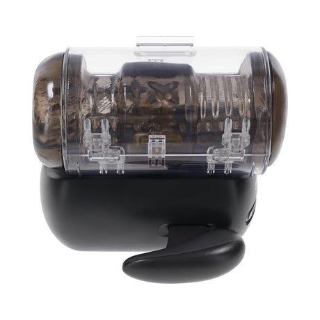 Zero Tolerance Hold Me Tight Stroker Black showing advanced design with clear casing and control handle.