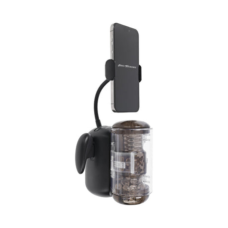 Zero Tolerance Hold Me Tight Stroker Black with smartphone mount for interactive pleasure.