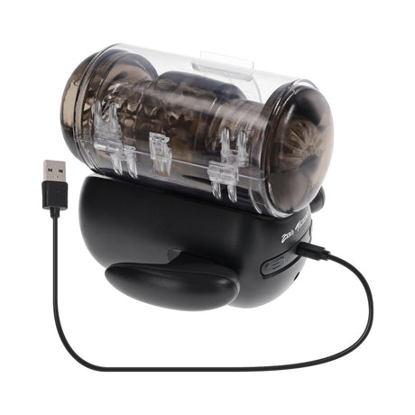 Zero Tolerance Hold Me Tight Stroker Black with USB charging feature for interactive pleasure.