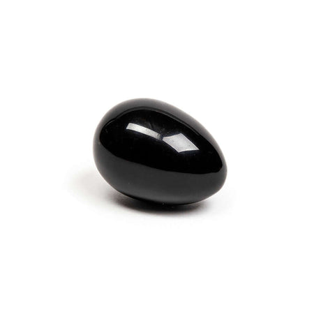 Chakrubs Xaga Yoni Egg Obsidian non-drilled, hand-carved black obsidian crystal for pelvic floor strength.