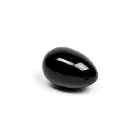 Chakrubs Xaga Yoni Egg Obsidian drilled - hand-carved black obsidian yoni egg for wellness and muscle strengthening.