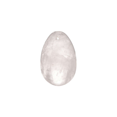 Chakrubs Prism Yoni Egg Clear Quartz drilled, natural crystal egg for pelvic strength and spiritual balance.