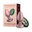 FemmeFunn Bougie Plug Rose Gold with packaging showcasing sleek design and anodized aluminum.
