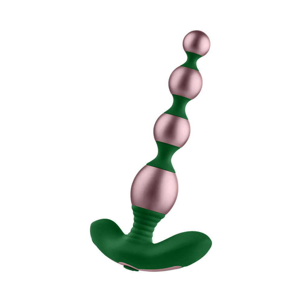 FemmeFunn Bougie Beads Rose Gold, luxurious anal play beads in elegant green and rose gold design.