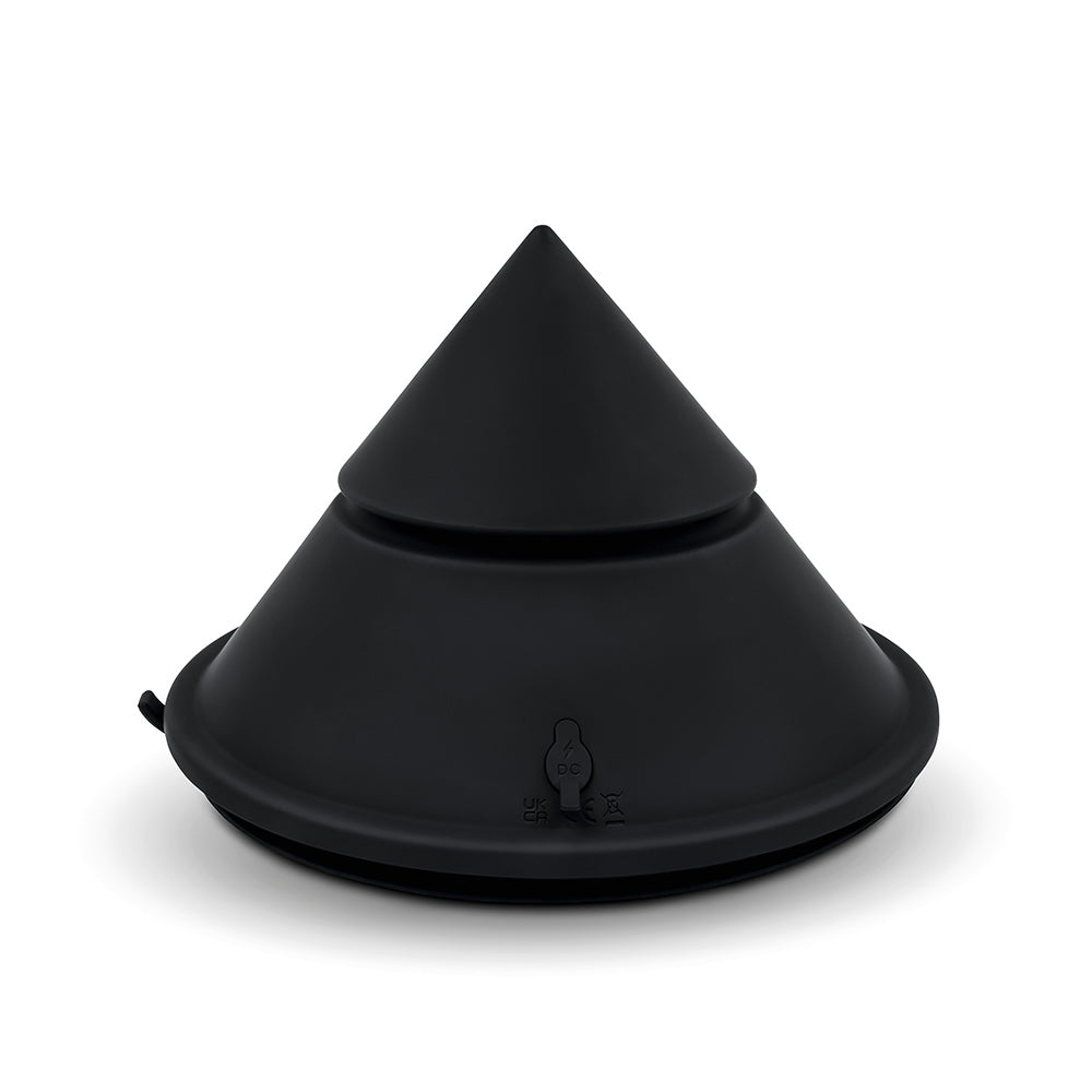 Cowgirl Cone Premium Sex Machine with App and Remote Control, sleek black silicone design for versatile pleasure.