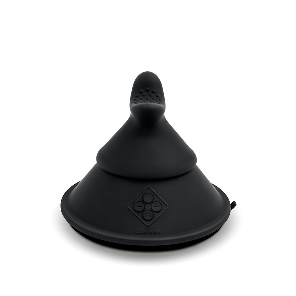 Cowgirl Cone Premium Sex Machine with App and Remote Control - ergonomic design in sleek black silicone.