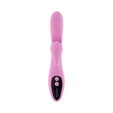Evolved Push the Button G-spot Clitoral Stimulation vibrator in pink with buttons for targeted pleasure.