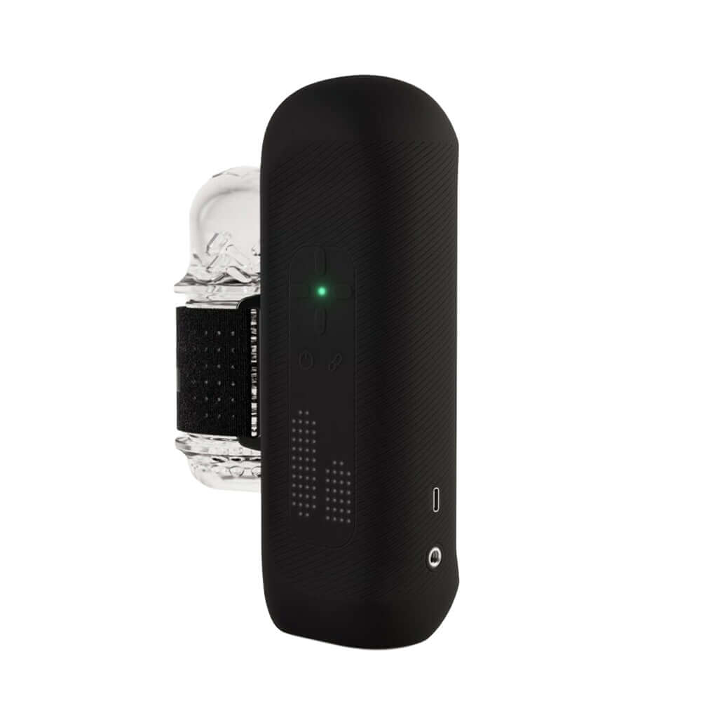 The Handy 2 Pro Interactive Automatic Stroker in sleek black design with clear stroking mechanism.