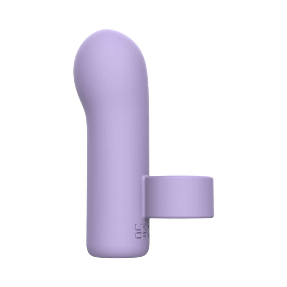 Adam & Eve Lust Loop Bullet Finger Vibe in soft purple silicone with finger loop for hands-free stimulation.
