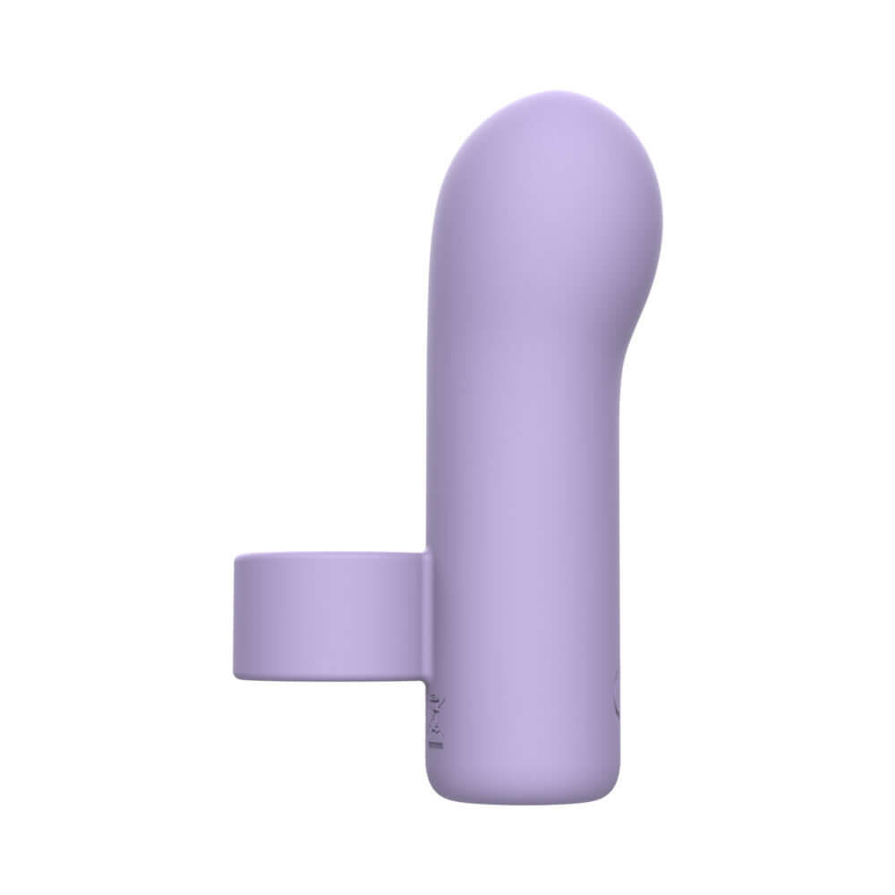 Adam & Eve Lust Loop Bullet Finger Vibe in soft purple silicone with finger loop for hands-free stimulation.