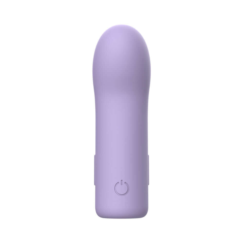 Adam & Eve Lust Loop Bullet Finger Vibe in soft purple, compact design with push button for easy use.