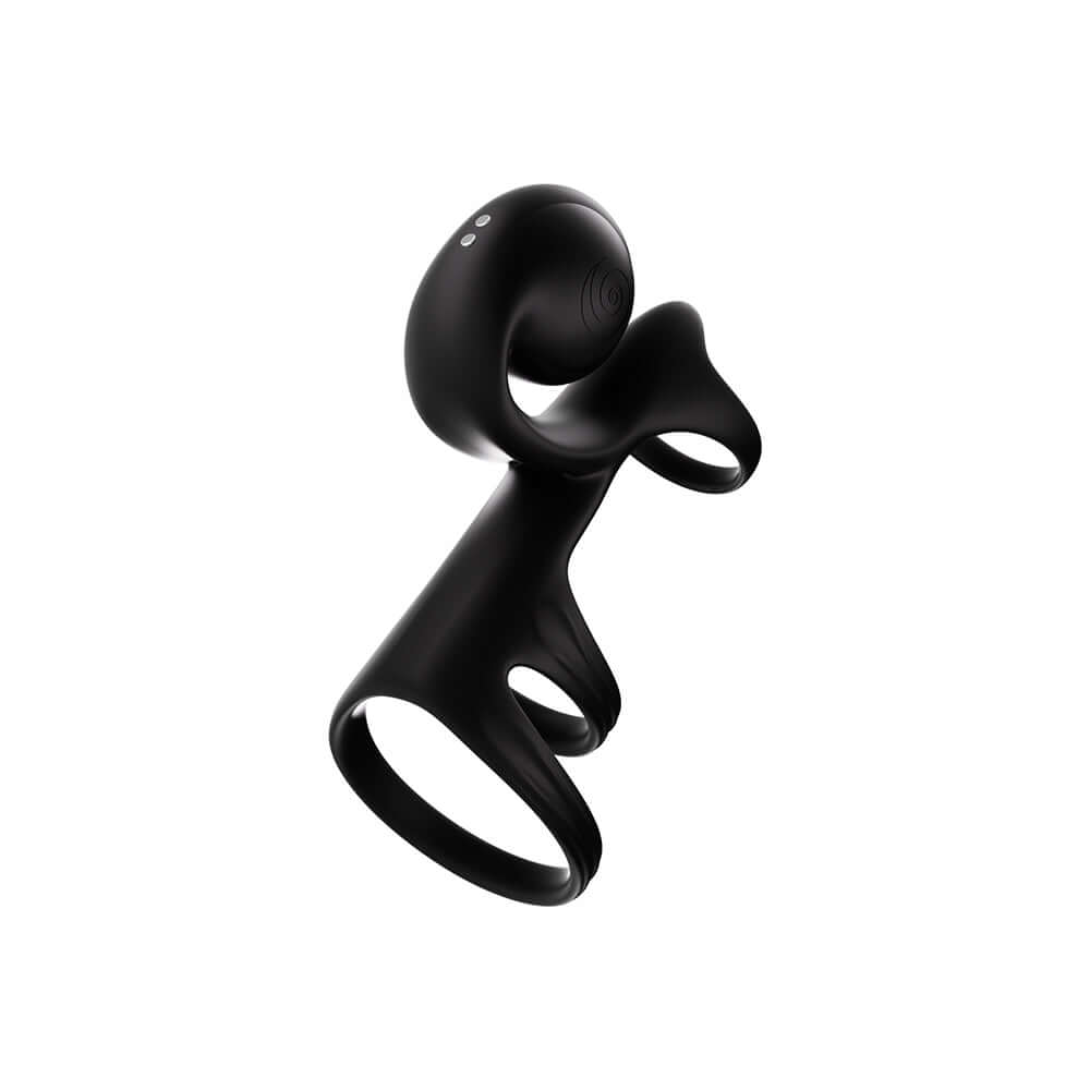 Svibe Snail Jovi Arc Couples Ring Vibrator Noir Haze showcasing its unique contoured design for enhanced comfort.